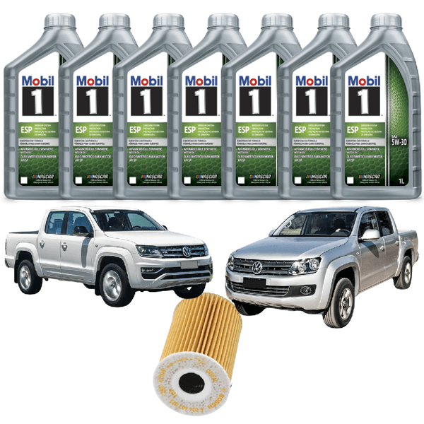 Kit de Troca Óleo Mobil 1 5w30 Amarok Motor Diesel 2.0 16v 2015/ Volkswagen Sintético