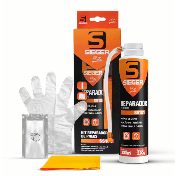 Kit Reparador Veda Pneu Moto SS101 300ml