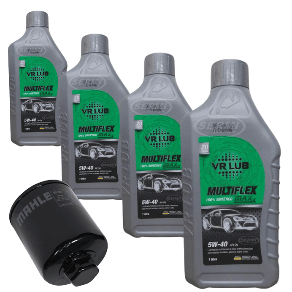 Kit Troca de Óleo 5w40 Gol Voyage Saveiro Fox G5 G6 G7 Sintético VR Lub para Motor EA111 Power 1.0 1.6 8v