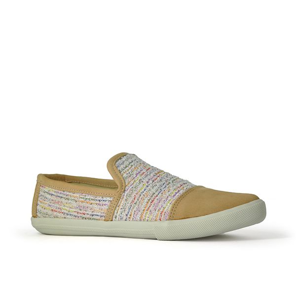 Tênis Slip On Feminino Nobuck e Tweed