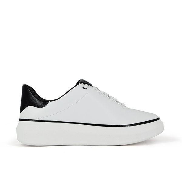 Tênis Masculino Couro Branco e Preto