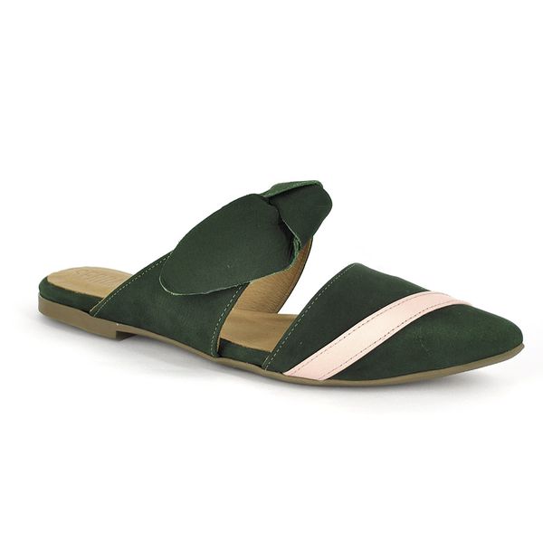 Mule Couro Nobuck Verde