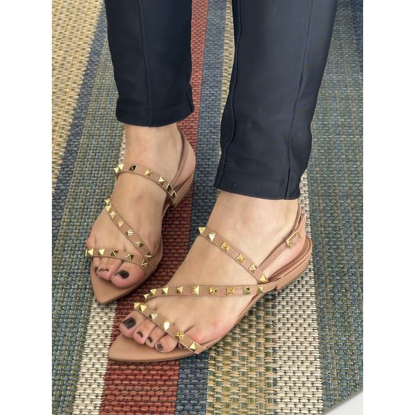 FABI - RASTEIRA FEMININA BICO FOLHA SPIKE NEW TAN