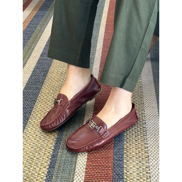ELAINE - MOCASSIM FEMININO EM COURO MARSALA
