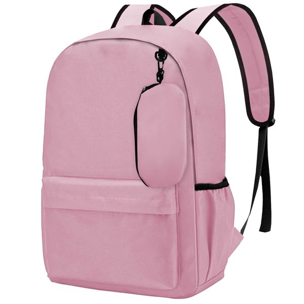 Mochila de Costas Escolar Casual Com Chaveiro Mini Bag Rosa Pink