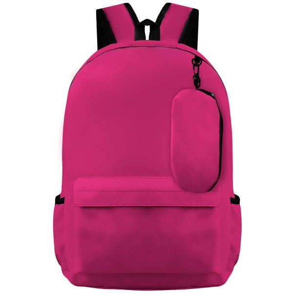 Mochila de Costas Escolar Casual Com Chaveiro Mini Bag Rosa Pink