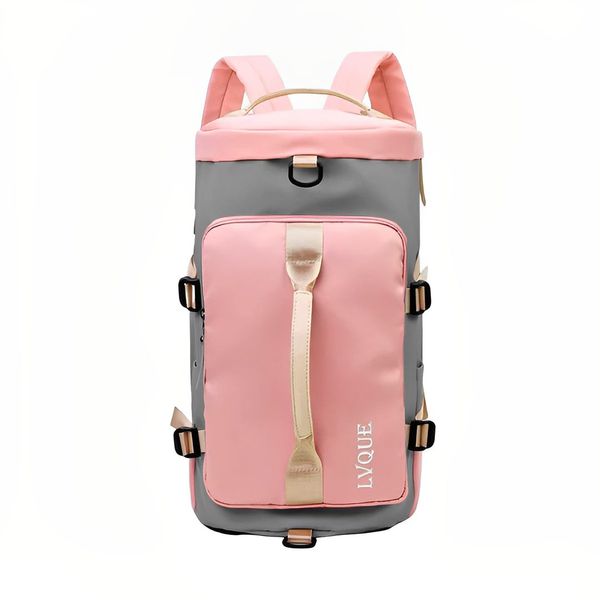 Bolsa Academia Transversal Treino Esportiva Rosa Com Cinza