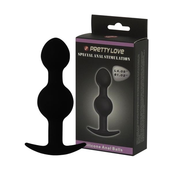 *Plug Com Duas Esferas pretty Love SI (1195) - Preto
