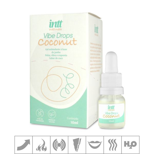 *PROMO - Excitante Unissex Beijável Vibe Drops 10ml Validade 09/24 (17625) - Coconut