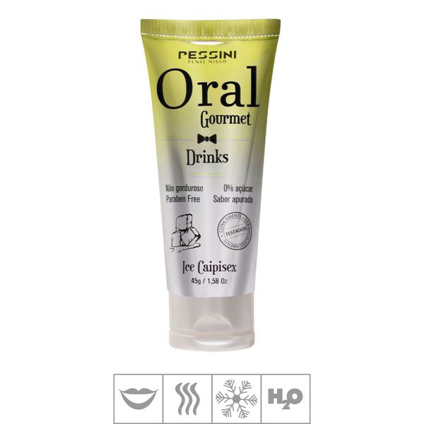 *PROMO - Gel Comestível Oral Gourmet Drinks Ice 45g Validade 04/25 (17800) - Ice Caipisex
