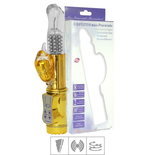*Vibrador Rotativo 36 Vibrações SI (5275). - Dourado