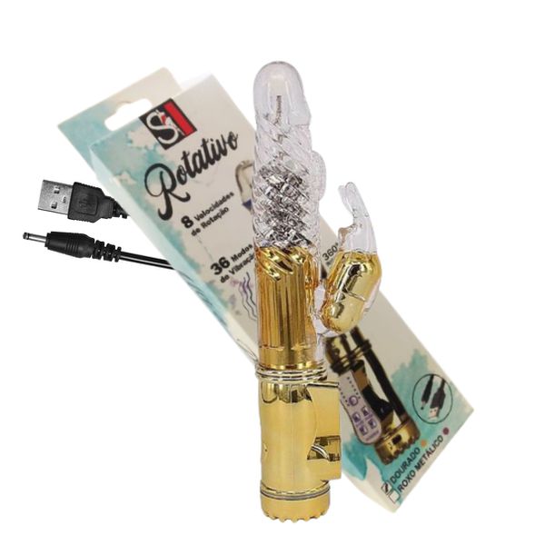 Vibrador Rotativo Recarregável SI (5278) - Dourado