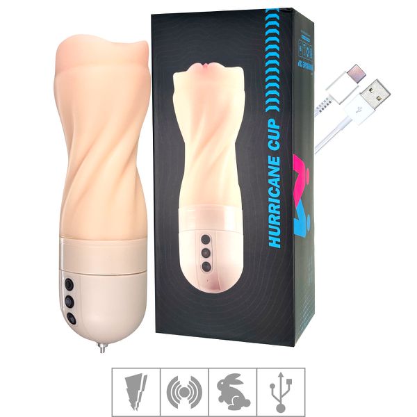 *Masturbador Vagina Recarregável em Cyber Hurricane Cup SI (7802) - Bege