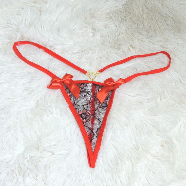 *Calcinha Bicolor Com Pingente Variados (CF605) - Vermelho c/ Preto