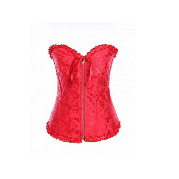 *Corselet Tomara Que Caia C/ Ziper Frontal VP (CS002) - Vermelho