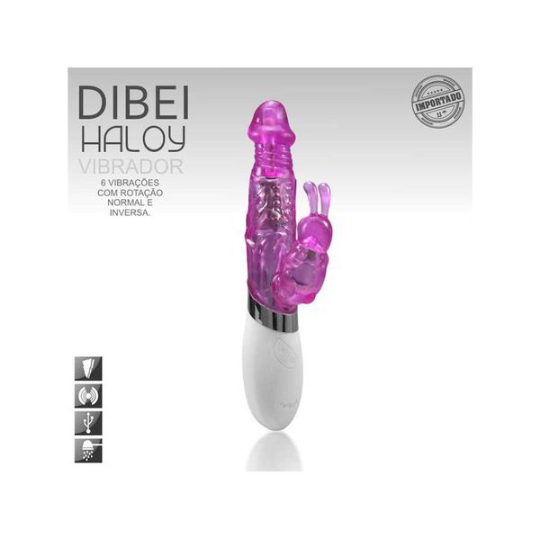 *Vibrador Rotativo Recarregável Haloy Multivibrações VP (DB013-14917) - Rosa