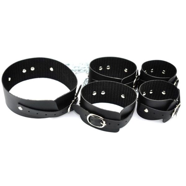 Kit Coleira Algema E Tornozeleira Com Corrente (DX507) - Preto