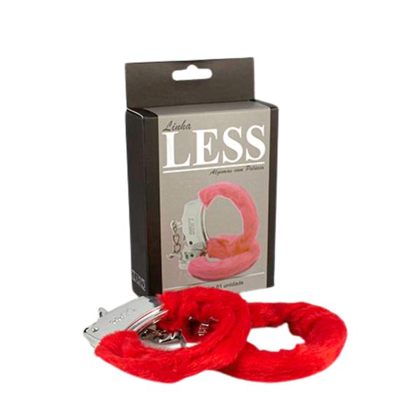 *Algema Less Cromada Com Pelúcia (HA141C) - Vermelho