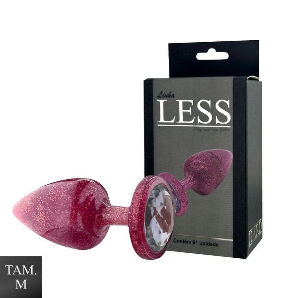 Plug de Plástico M Less Com Glitter (HA166) - Rosa