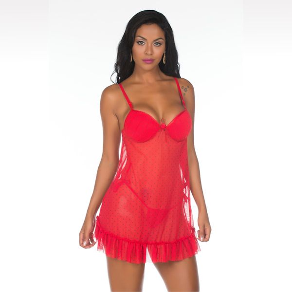 *Camisola Musa (PS8087) - Vermelho c/ Preto