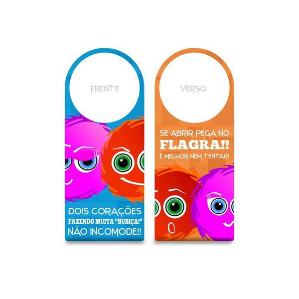 Aviso De Porta Fofuras Da Maçaneta (ST190) - Dois Corações Fazend