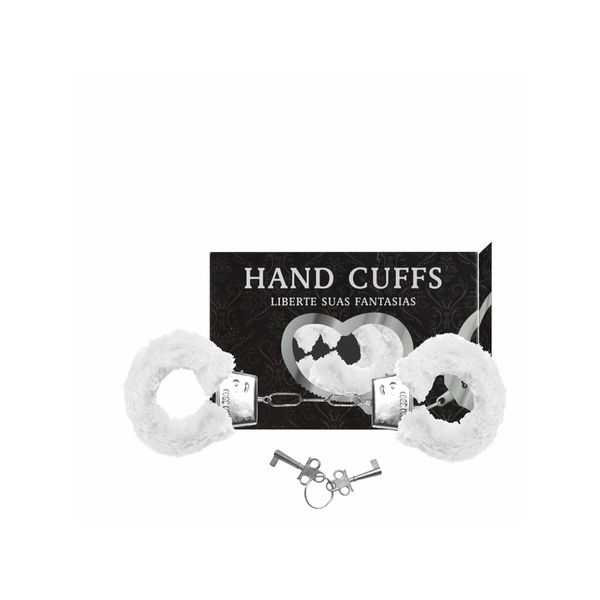 *Algema em Metal Com Pelucia Hand Cuffs VP (AL001-ST192) - Branco