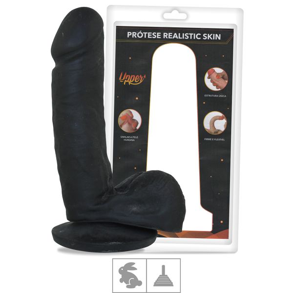 Prótese 15x12 Com Ventosa e Escroto John Upper (UP85-UP644-3-ST776) - Preto