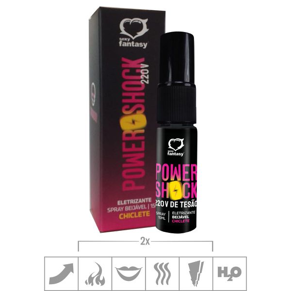 Excitante Unissex Beijável Power Shock 220V 15ml -(ST845) - Chiclete