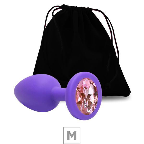 *Plug De Silicone M Roxo (SX274) - Pedra Rosa