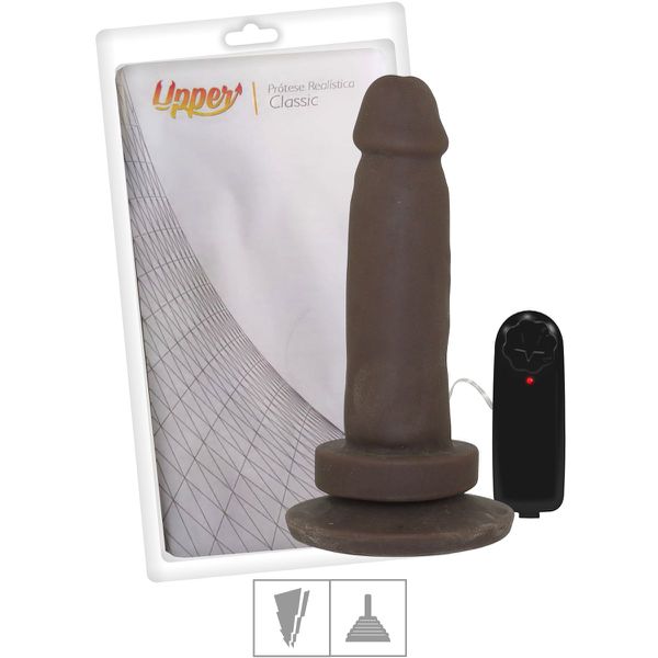 Prótese 13x11cm Com Vibro Tom Classic Upper (UP859-2) - Marrom