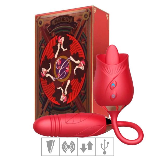Estimulador Recarregável Formato de Rosa Man Ting VP (VB124) - Vermelho