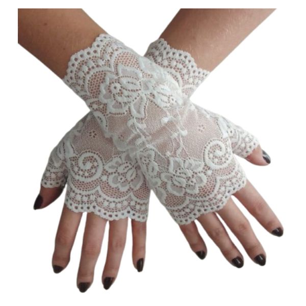 Luva em Renda Curta- (WY0718) - Branco