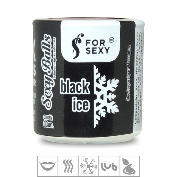 *Bolinha Beijável Sexy Balls 3un (ST732). - Black Ice
