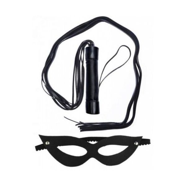 *Chicote 80cm + Máscara Dominatrixxx (DX771) - Preto