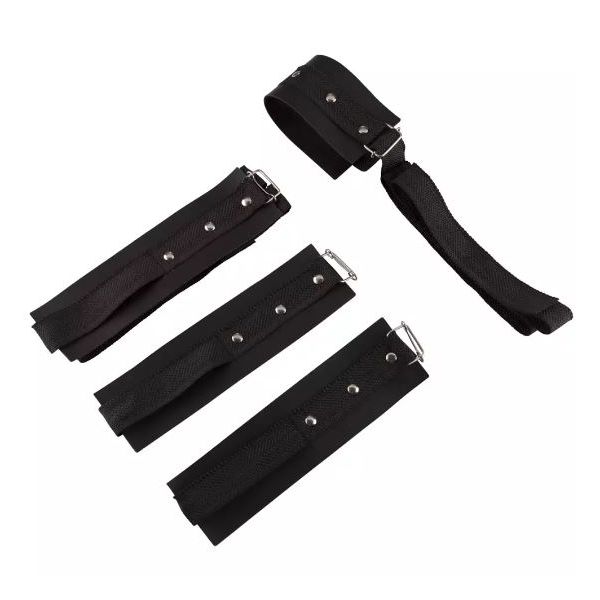 Kit Bondagem 4 Amarra em Couro Sintético (KB4C) - Preto