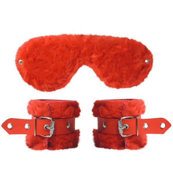 Kit Algema e Venda Com Pelúcia Brasil Fetiche (KPV46-ST525-KPB45) - Vermelho