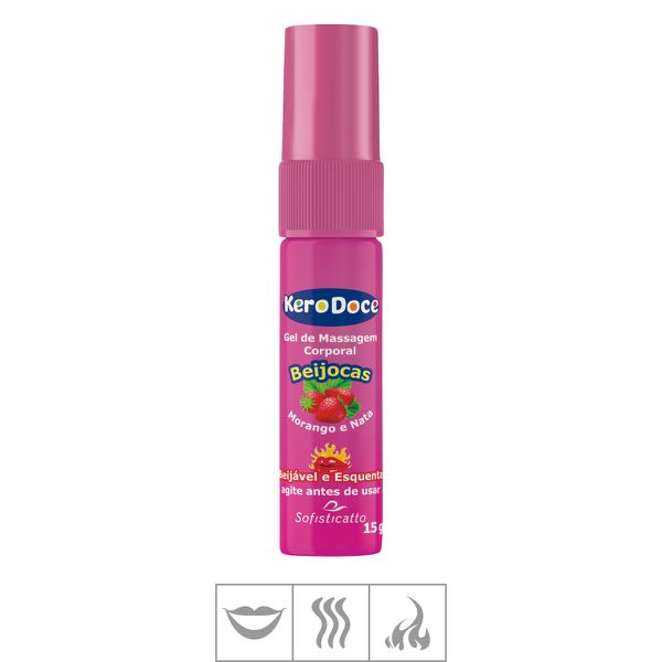 Gel Comestível Beijável Kero Doce 15g (ST909) - Morango e Nata