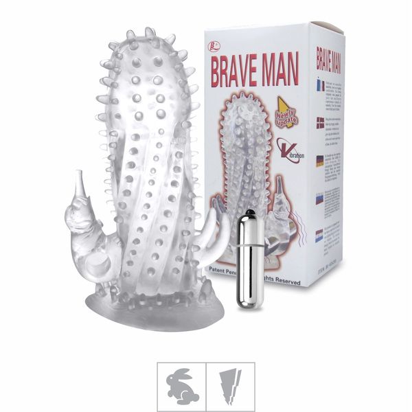 *Capa Peniana Texturizada Com Vibro 10cm VP (CA008-14905) - Translúcido