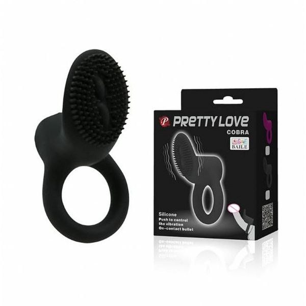 *Anel Peniano Com Estimulador Pretty Love Cobra SI - (1154) - Preto