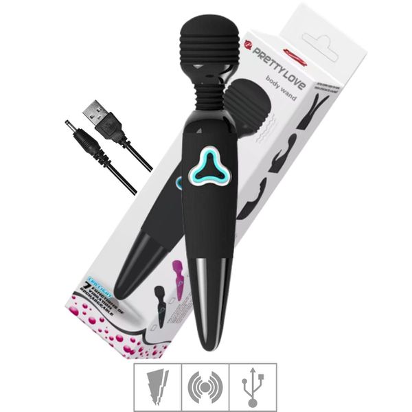 Massageador Recarregável Pretty Love Body Wand SI - (5405) - Preto