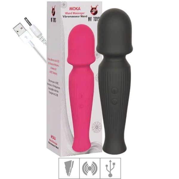 Massageador Recarregável Varinha Mágica Moka SI (7138) - Preto