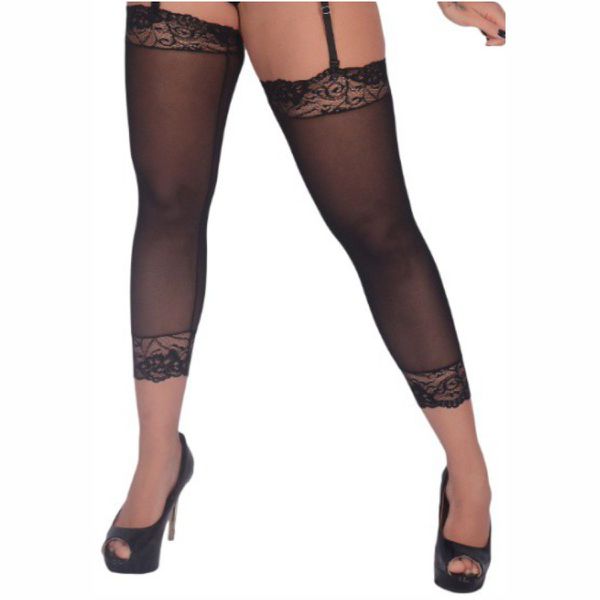 *Meia 7/8 Com Renda Califórnia (CF0101). - Preto