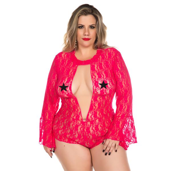 *Macaquinho Princesa Plus Size- (PS2074) - Rosa