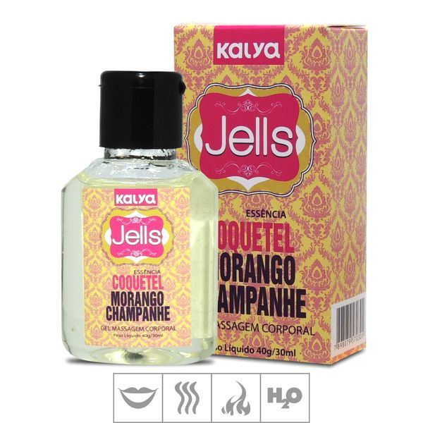*Gel Comestível Jells Hot 30ml (DS106) - Cq Morango Champagne