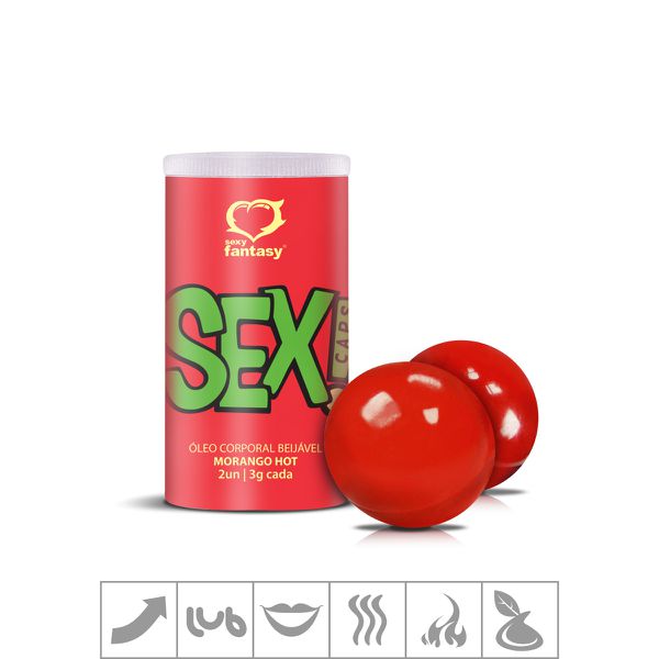 *Bolinha Funcional Beijável Hot Sex! Caps 2un (ST670) - Morango