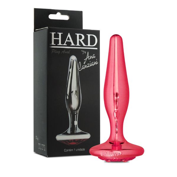 Plug de Metal Iupi Com Pedras Cravejadas (HA133) - Vermelho