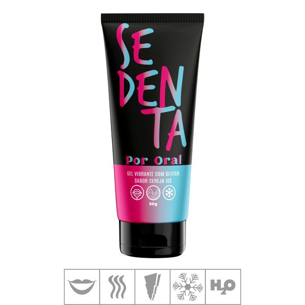 Gel Comestível Sedenta Por Oral Com Glitter 50g (PB465) - Cereja Ice