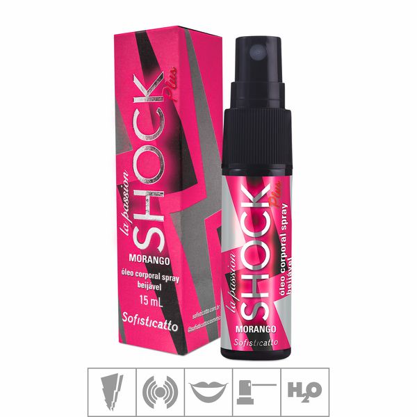 *PROMO - Excitante Unissex la Passion Shock Plus Spray 15ml Validade 11/24 (ST507) - Morango