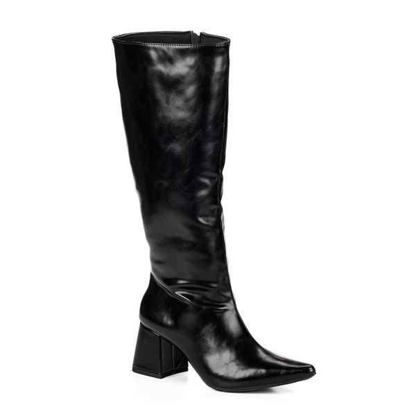 Bota Feminina Montaria Cano Longo Preta Lisa