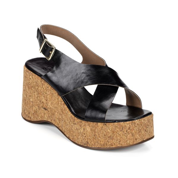 Sandália Feminina Anabela Plataforma Fujji Preto